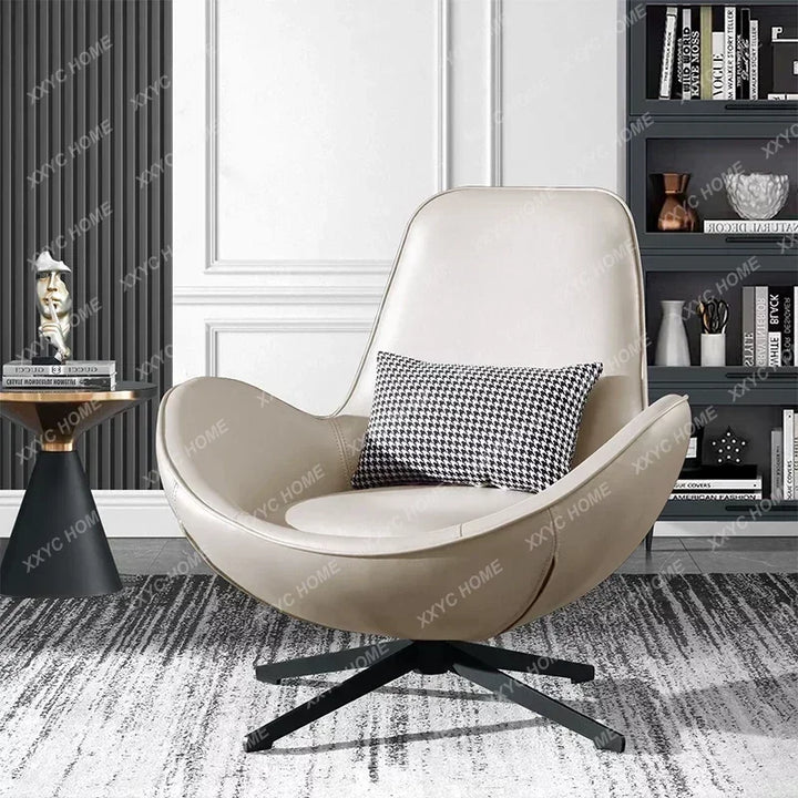 European Design Chair Office Black Metal Leg Cushions Leather Relaxing Bedroom Events Interior Sillas Salon Modern Furniture