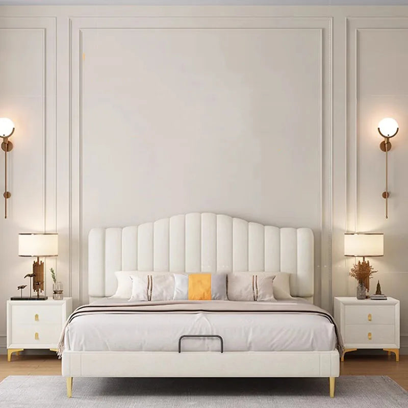 Whitr Designer Soft Bed Modern Cheap Large Master Headboards Frame Bed King Sleeping Muebles Para Dormitorio Nordic Furniture