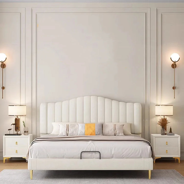 Whitr Designer Soft Bed Modern Cheap Large Master Headboards Frame Bed King Sleeping Muebles Para Dormitorio Nordic Furniture