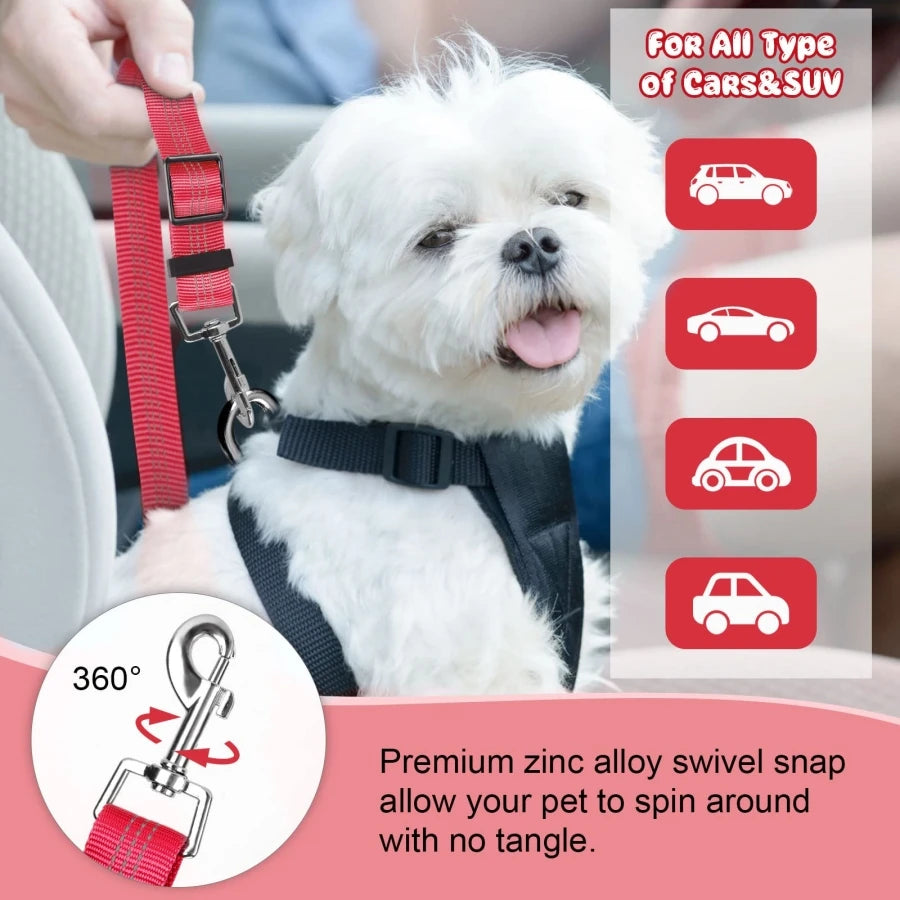 Pet products car seat belt dog leash with buffer elastic reflective safety rope leash dog rope