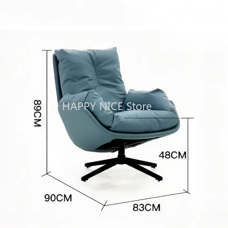 Lounge Swivel Living Room Chairs Luxury Lazy Relax Leather Nordic Salon Chair Floor Office Comfy Fauteuil Outdoor Furniture