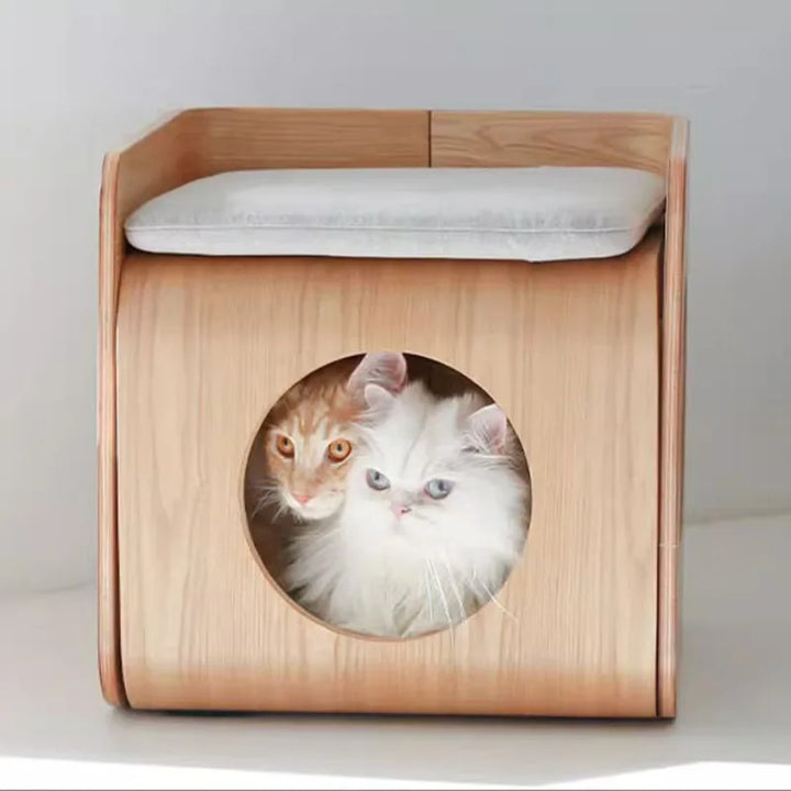 Cats Nest Tea Table Four Seasons General Can Be Dismantled and Washed People Pet Sharing Cat Dog Wooden Bench Pet Wooden Bedding