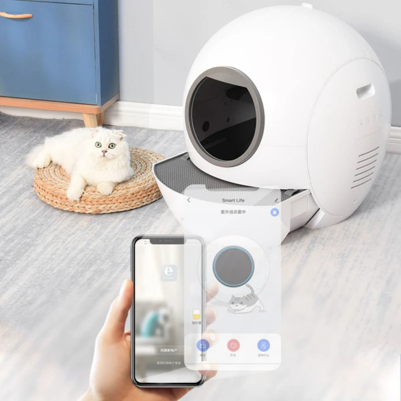 Wifi Automatic Smart Cat Litter Box Large Cat Toilet Drawer Type Fully Closed Anti Splash Self Cleaning Litter Box Pet Products