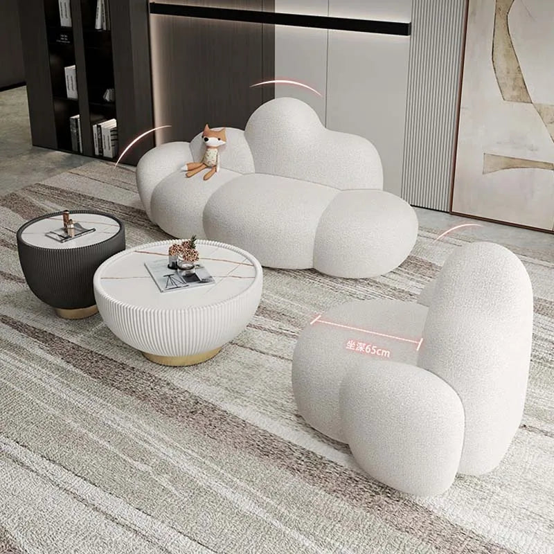 White Double Modern Design Living Room Sofas Cloud Couch Sectional Couch Tiny House Living Room Sofas Divano Office Chair SY50LS