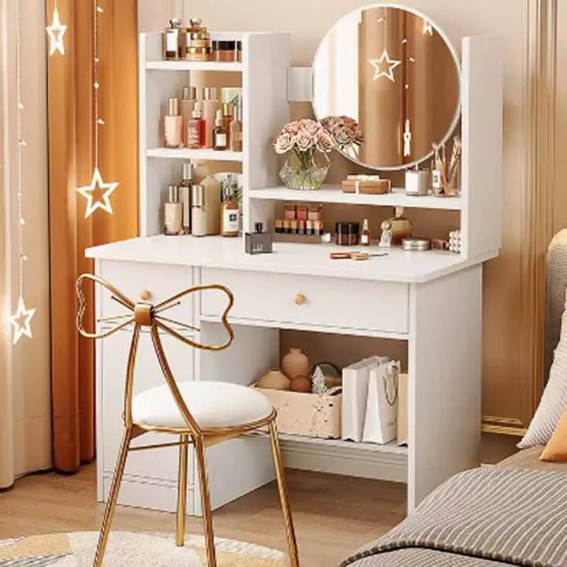 Girl Container Dressing Table Mirror Chair Wood Classic Dressing Table Led Lights Coiffeuses De Chambre Furniture Comfortable