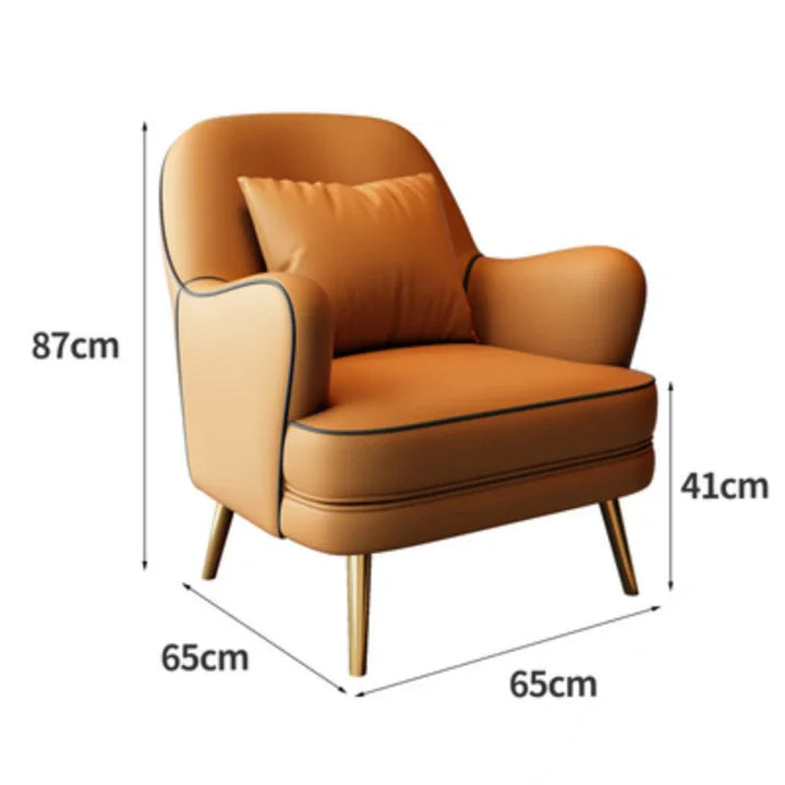 Nordic Single Sofa Chair Golden Living Room Single Leisure Modern Design Sofa Chair Luxury Elegant Divano Led Home Furniture