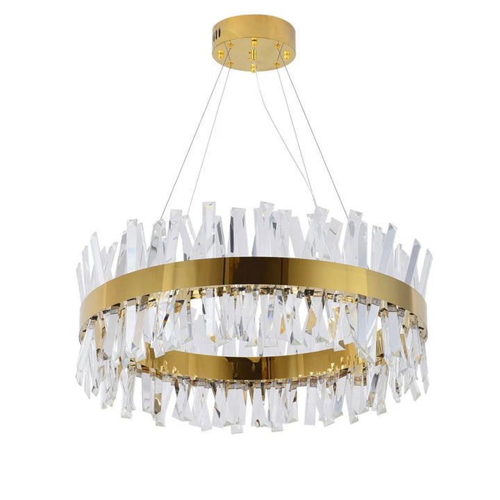 Crystal Led Chandelier Lamp Luxury Lustre Living Room Decoration Sivler Gold 40 60 80cm Round Ceiling Light Kitchen Home Decor