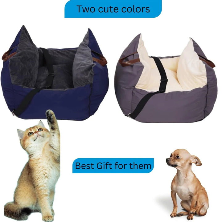 Thick Pet Car Seat Travel Carrier Handbag Detachable and Washable Ultra Soft Portable Cat Dog Car Travel Bed Safety Pet Supplies