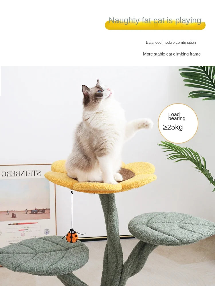 Cat Tree Sunflower Cat Climbing Frame Flower Cat Tower Tedi Velvet Multi-layer Pet Supplies Pet Accessories