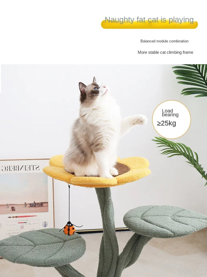 Cat Tree Sunflower Cat Climbing Frame Flower Cat Tower Tedi Velvet Multi-layer Pet Supplies Pet Accessories