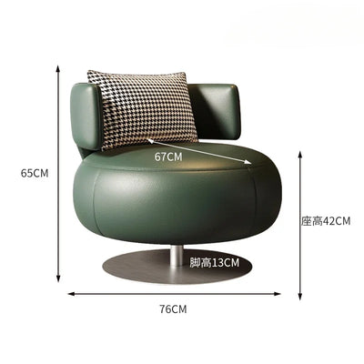 Luxury Single Sofa Chair Rotatable Living Room Balcony Lounge Swivel Business Sofa Chair Reception Luxury Divano Home Furniture