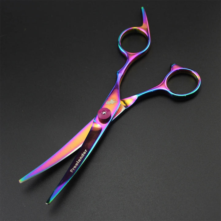 Dog Grooming Scissors 6" Japanese Stainless Pink Thinning Shears Straight Scissors Pet Scissors Puppy Curve Shears Dropshipping