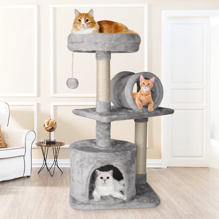 Pet Furniture Kitten Climbing Toy Cat Tree Scratch Column Luxury Cat Climbing Tower Activity Center Cat Claw Protection