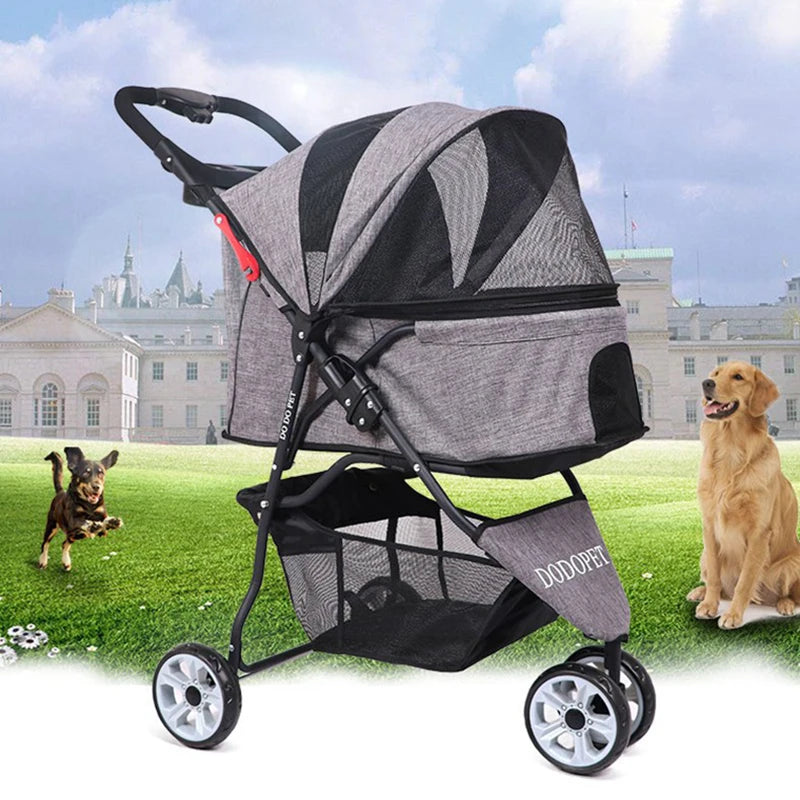 Luxury Stroller for Dogs Pet Carrier Dog Car Pet Trolley Folding Cart Cat Supplies Pet Supplies 3 Wheels 20kg Travel