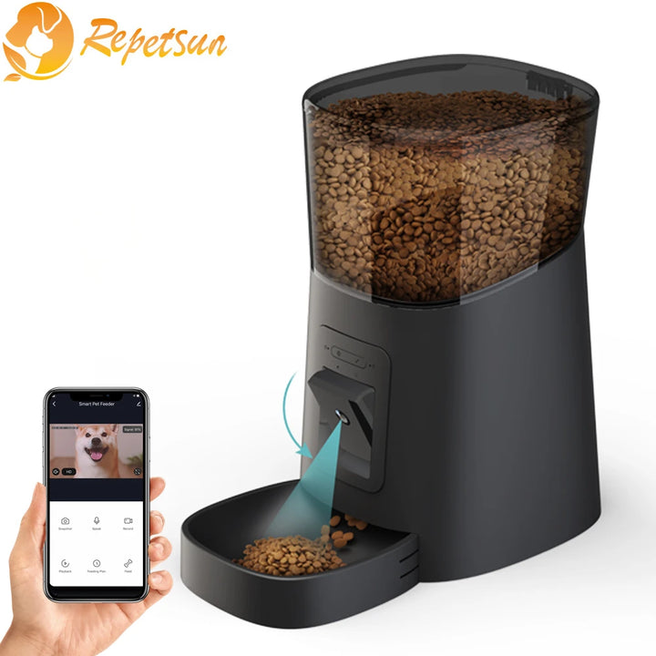 6L TuYA Smart WiFi Camera Automatic Pet Feeder Cat Food Dispenser Video Auto Feeder For Cats Dogs Pet Dry Food Bowl