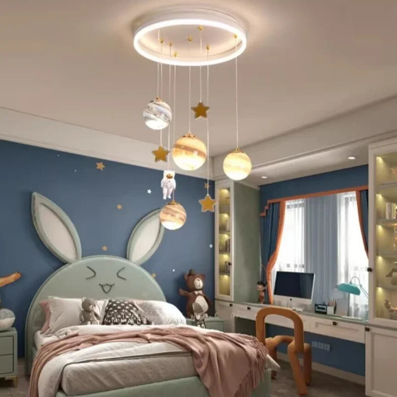 Artpad Chandelier for the Children's Room 52W Ceiling Lamp Living Room Chandeliers Moon Lamp