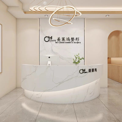 Garden Counter Reception Desks Console Gigant White Replica Front Desk Modern Service Recepcion Mostrador Beauty Salon Furniture