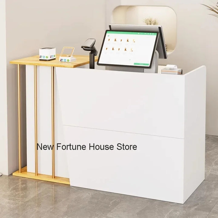 Nordic White Reception Desks Modern Stylish Luxury Checkout Reception Desks Small Supermarket Mostrador Negocio Bar Furniture