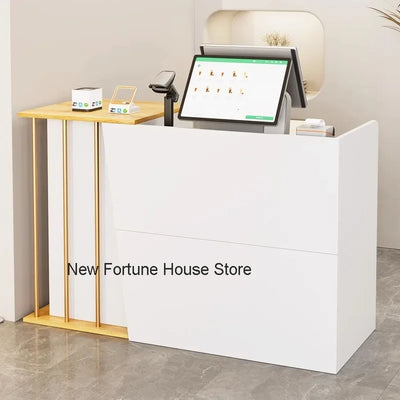 Nordic White Reception Desks Modern Stylish Luxury Checkout Reception Desks Small Supermarket Mostrador Negocio Bar Furniture