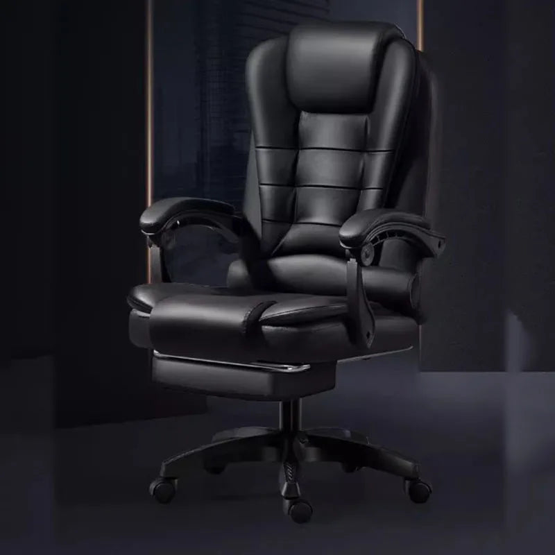 High Comfort Black Office Chair Backrest Luxury Leather Modern Office Chair Game Room Silla De Oficina Furniture