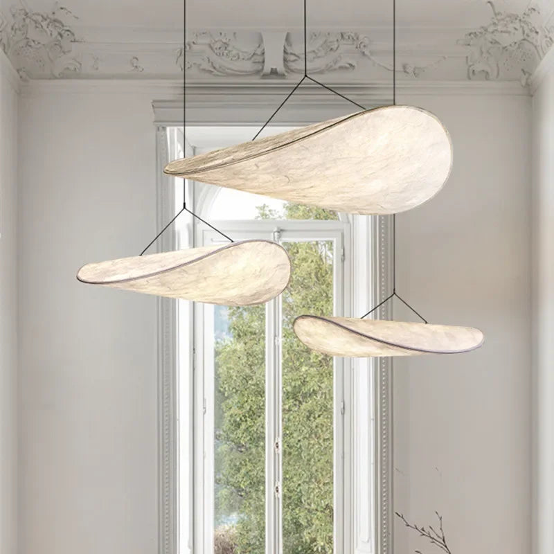 Tense LED Pendant Lamp Nordic Vertigo led silk silver chandelier light For Living  Bedroom Home minimalist furniture lighting