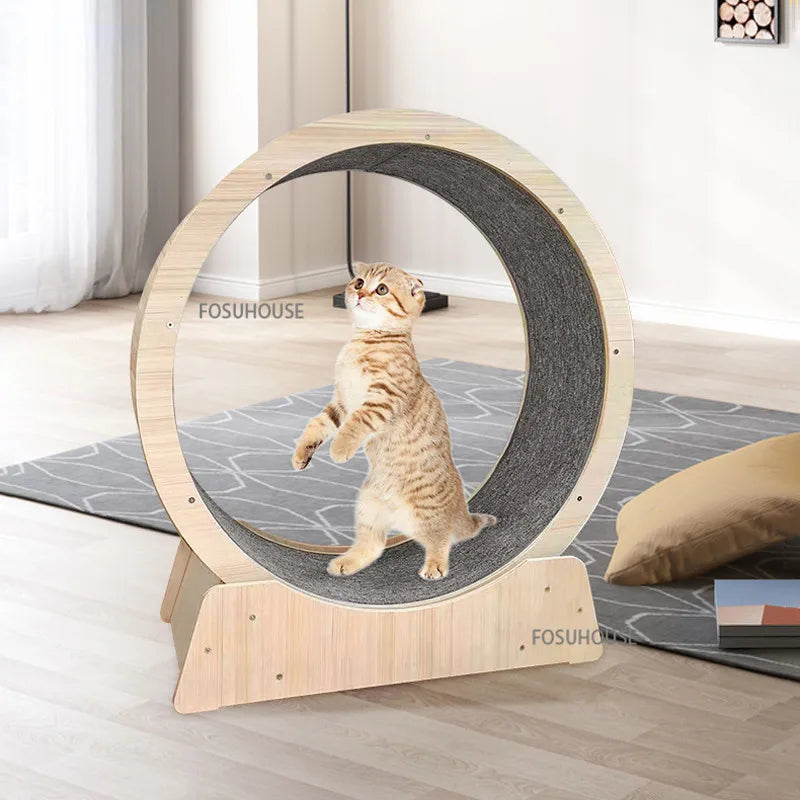 Modern Pet Supplies Cat Toys Solid Wood Cat Treadmill for Household Creative Roller Silent Cat Climbing Frame Cats Toys