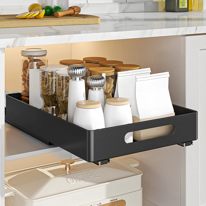 1pc,Cabinet pull-out storage rack,Slide-out drawer under sink,Kitchen supplies storage rack,kitchen accessories