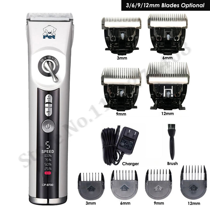 New CP9700 Dog Hair Clipper Rechargeable Pet Trimmer 5 Speeds Dog Clippers Electrical Cat Grooming Shaver Haircut Machine