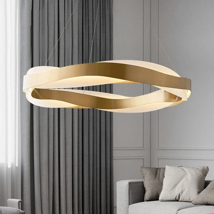 Gold Black Luxury Circle Chandeliers Home Decoration Pendant Light For Living Room Restaurant Hall Acrylic Ceiling  Lamps