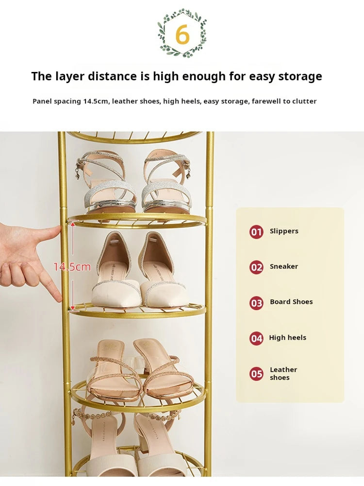 Furniture Shoe Rack Entrance Narrow Storage Shelf Hallway Organizer Metal Shelving Vertical Shoe Rack Space Saving Furniture