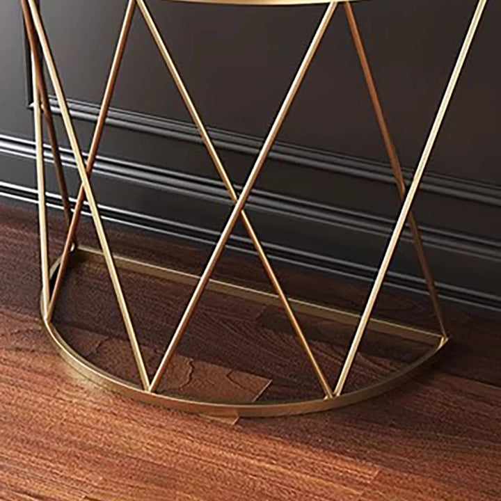 Garden Design Living Room Table Minimalist Metal Luxury Office Table Round Console Tavolo Soggiorno Furniture Entrance Hall