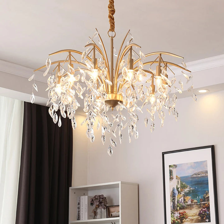 Crystal Chandeliers Gold Nordic LED Chandelier Modern Home Decor Luxury Lighting Kitchen Dining Living Room Bedroom pendant Lamp