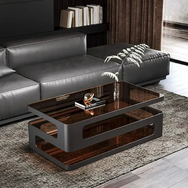 Rectangle Luxury Clear Coffee Table Modern Design Simple Glass Nordic Coffee Tables Mobile Low Mesa Auxiliar Salon Furniture