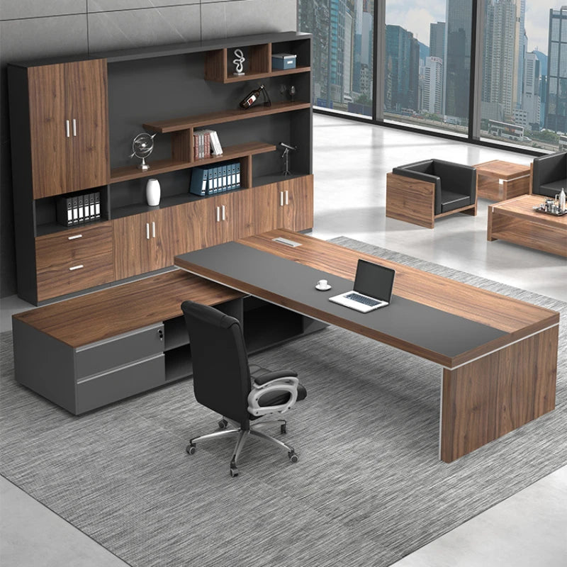 L Shape European Office Desks Art European Accessories Shelf Sitting Computer Desks Floor Writing Calisma Masasi Home Furniture