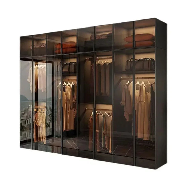 Luxury Divider Wardrobe Drawers Simple Modern Hanger Rail Wardrobe Glass Women Bedroom Space Saver Ropero Armables Furniture