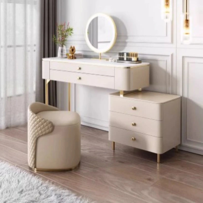 Modern With Mirror Dressing Table Nordic Luxury Makeup Desk Dressers Cabinet Women Tocador Comoda Pra Quarto Bedroom Furniture