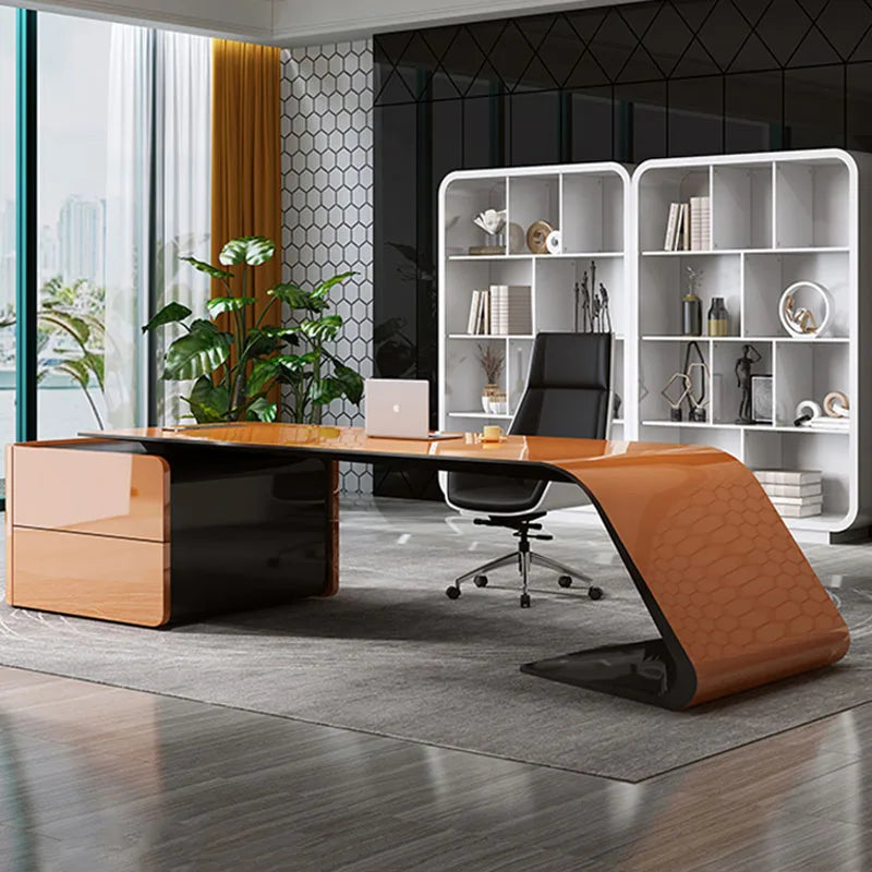 Shelf Writing Desk Executive Office Computer Pullout Under Appoint Desktop Writing Desk Gaming Tavolo Da Lavoro Office Furniture