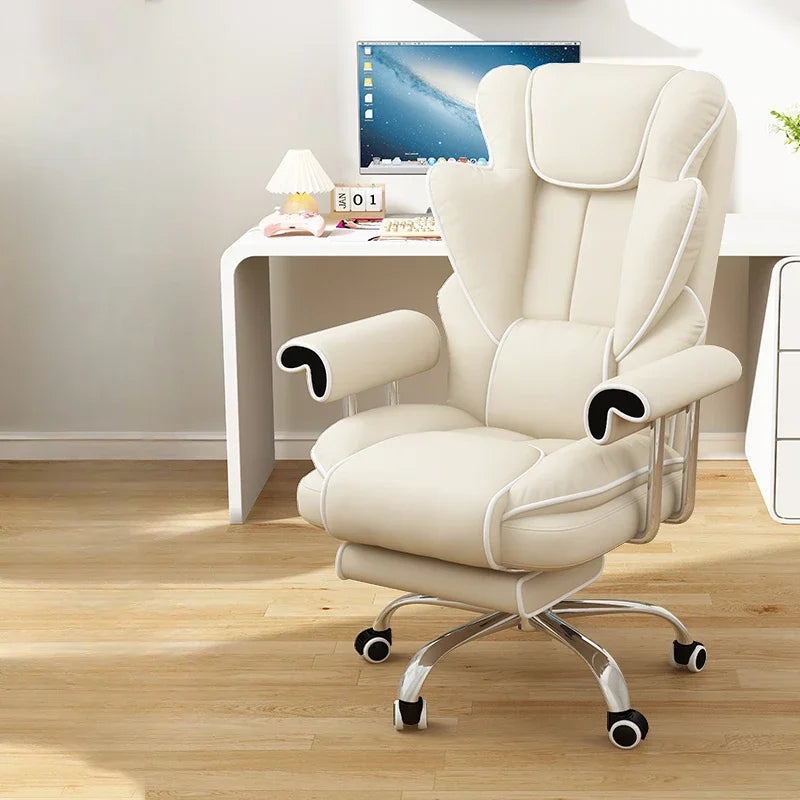 Support Back Rotating Office Chair Executive Design Comfy Ergonomic Office Chair Kawaii White Sillas De Oficina Salon Furniture