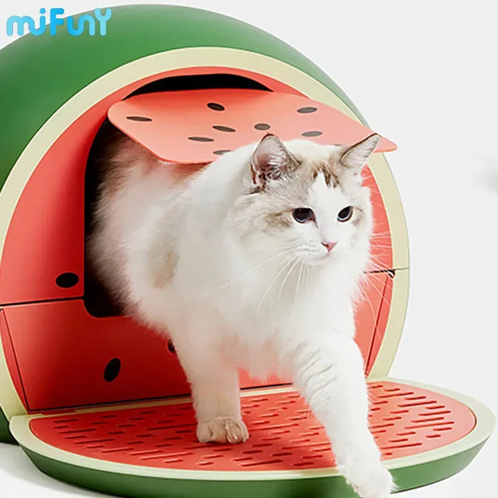 MiFuny Cat Litter Box Drawer Fully Enclosed Watermelon Fruits Anti Splash Separable Cat Litter Cat Toilet Deodorant Pet Products