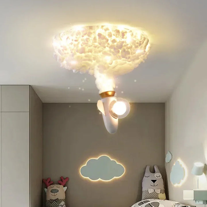 Nordic Creative Ceiling Lights Cartoon Aircraft Jet Rocket Led Lamps for Boys Girls Children's Room Decor Suspension Luminaire