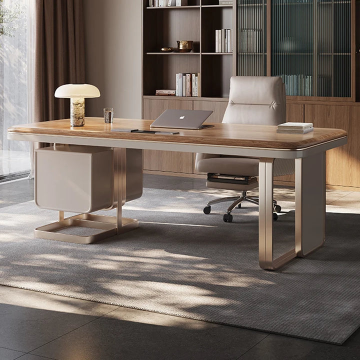 Solid Wood Office Desk Luxury Modern Home Designer Home Nordic Study Computer Desk Boss Work Mesa Office Furniture KMOD