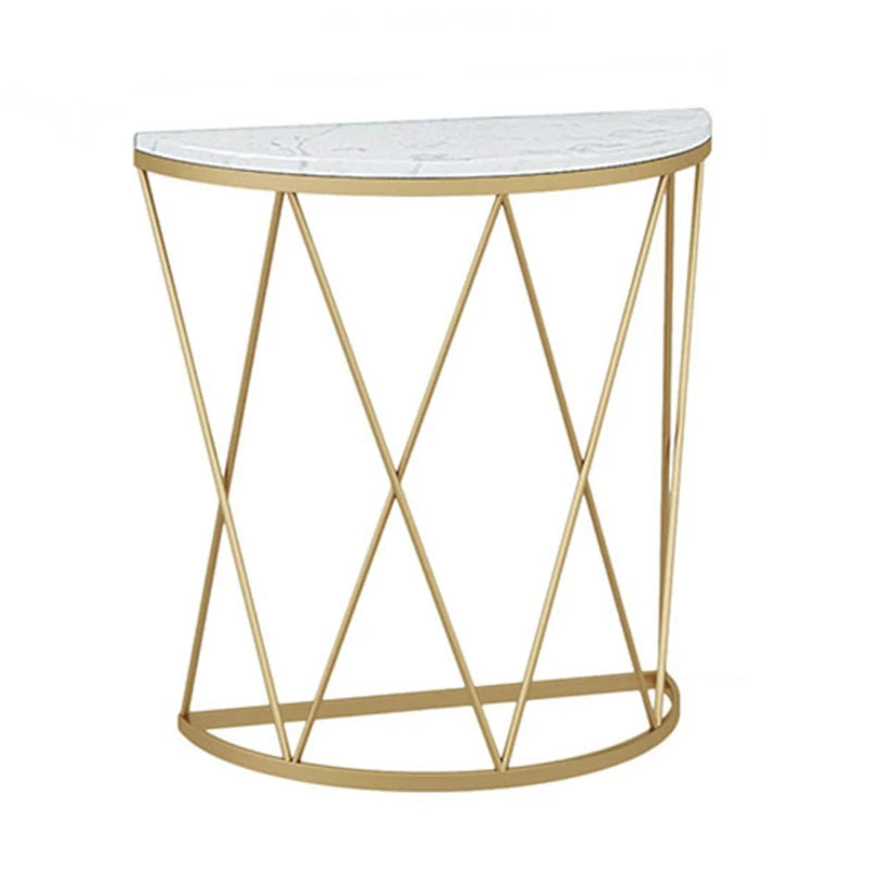 Garden Design Living Room Table Minimalist Metal Luxury Office Table Round Console Tavolo Soggiorno Furniture Entrance Hall