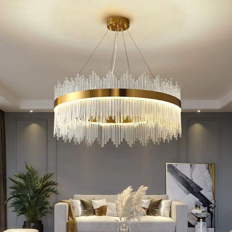 Postmodern Crystal LED Chandelier Light Luxury Pendant Lamps Dimmable for Bedroom Living Dining Room Decor Hanging Lamp Fixture