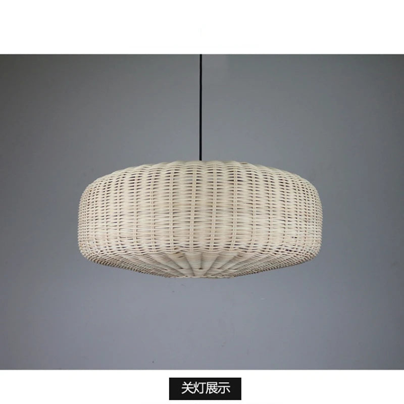 Southeast Asia Handmade Rattan LED Pendant Lights Living Dining Room Restaurant Bar Decor Hanging Chandeliers Suspension Lustre