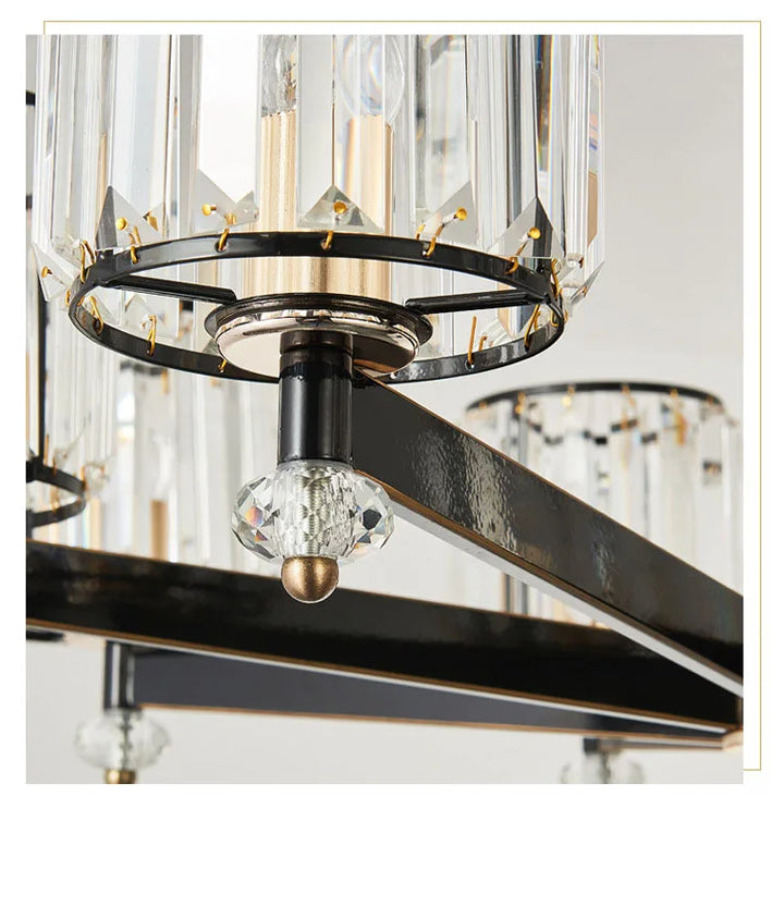 Modern Crystal Chandelier Lamp Black Ceiling Led Pendant Hanging Lighting Dining Living Room Bedroom Restaurant Shop