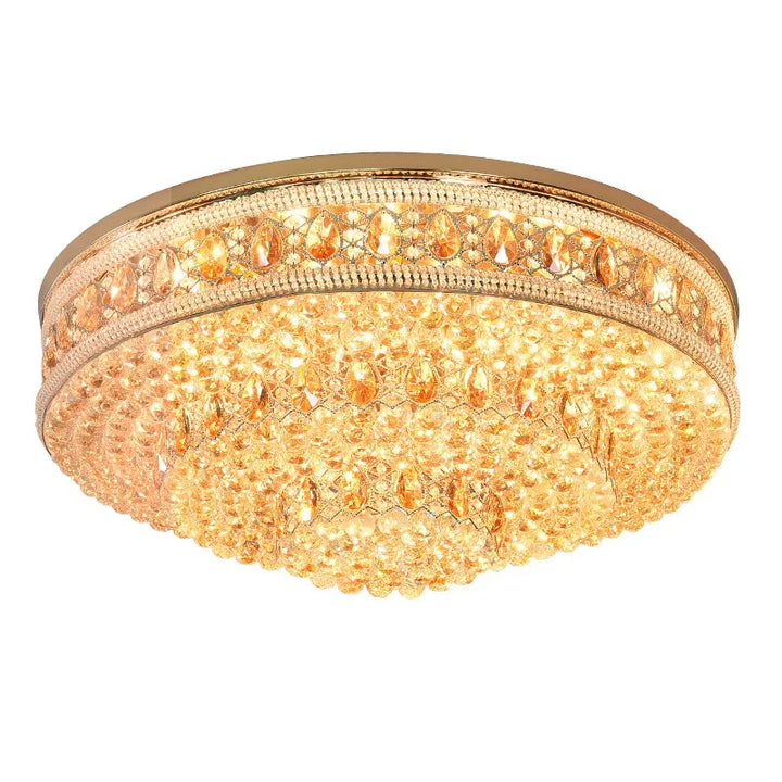 European Large Crystal Ceiling Chandelier Classic Luxury Led Lampara De Techo Gold Round Ceiling Lights 2024 Home Decor Lustre