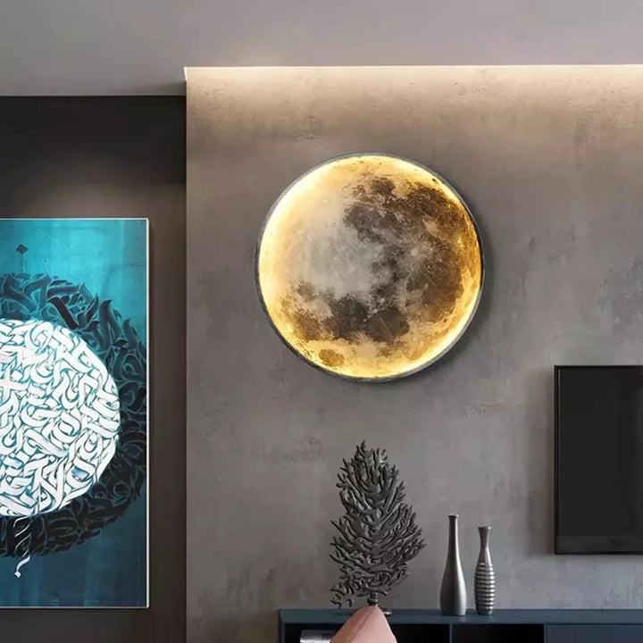 Wholesale Moon Wall Lamp Aisle Corridor Mural LED Sconce Bedroom Living Room Bathroom Decor Mirror 3D Magic Ring Celing Light