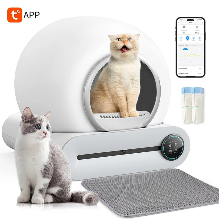 Automatic Smart Cat Litter Box Remotely Self Cleaning App Control Closed Cat Litter Boxes Extra Large Pet Supplies Toilet Tray