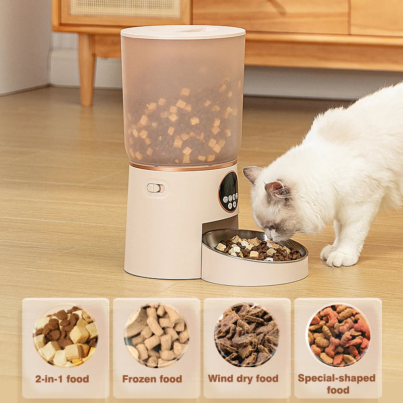 4.2L Automatic Pet Feeder Smart Food Dispenser Timer Stainless Steel Bowl Auto Dog Cat Feeding Supplies