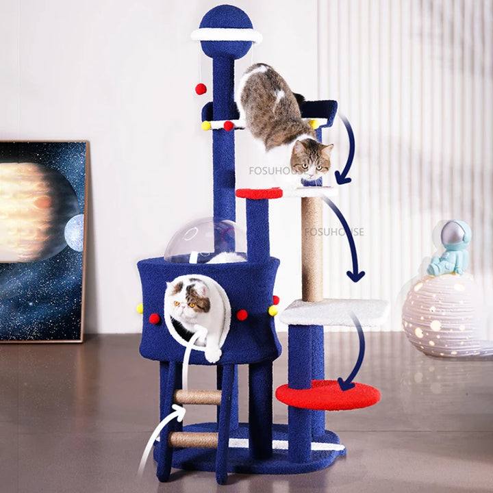 Modern Space Capsule Cat Climbing Frame for Pet Supplies Cat Jumping Platform Universal All Seasons Pet Furniture Cute Cat Tree